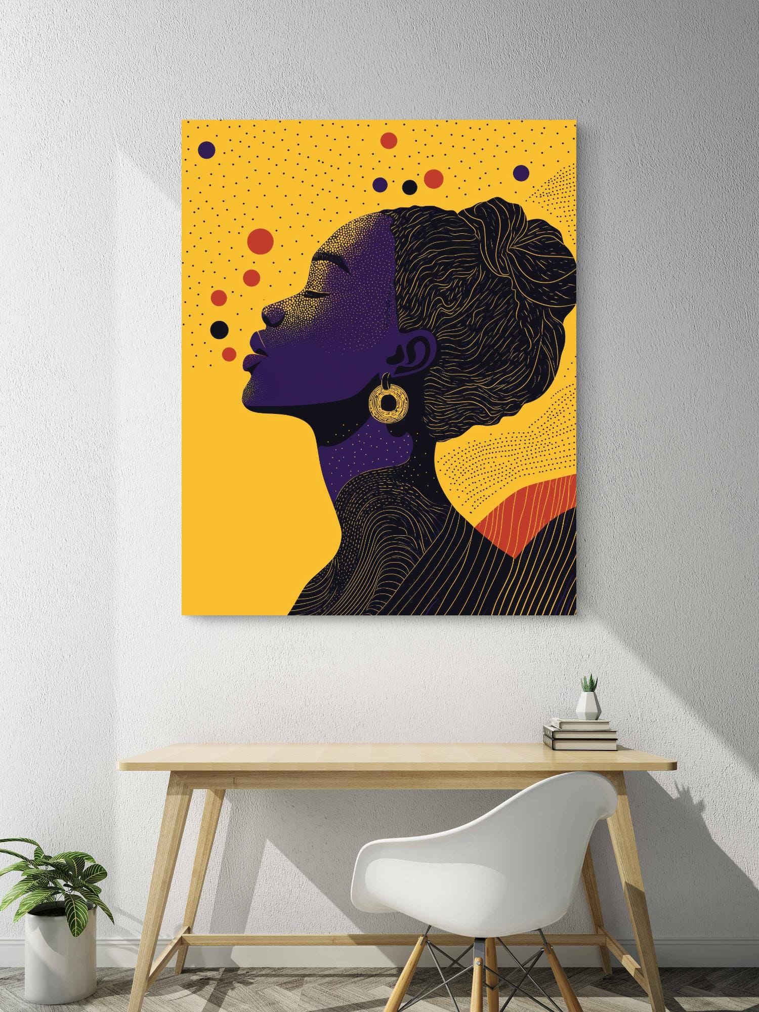 Afrocentric Wall Art
Abstract Silhouette Art
Bold Yellow Canvas Print
Black Woman Art Decor
Contemporary Afro Art
Empowerment Artwork
African American Art Print
Modern Feminine Wall Art
Vibrant Abstract Canvas
Cultural Identity Artwork
Afro Art