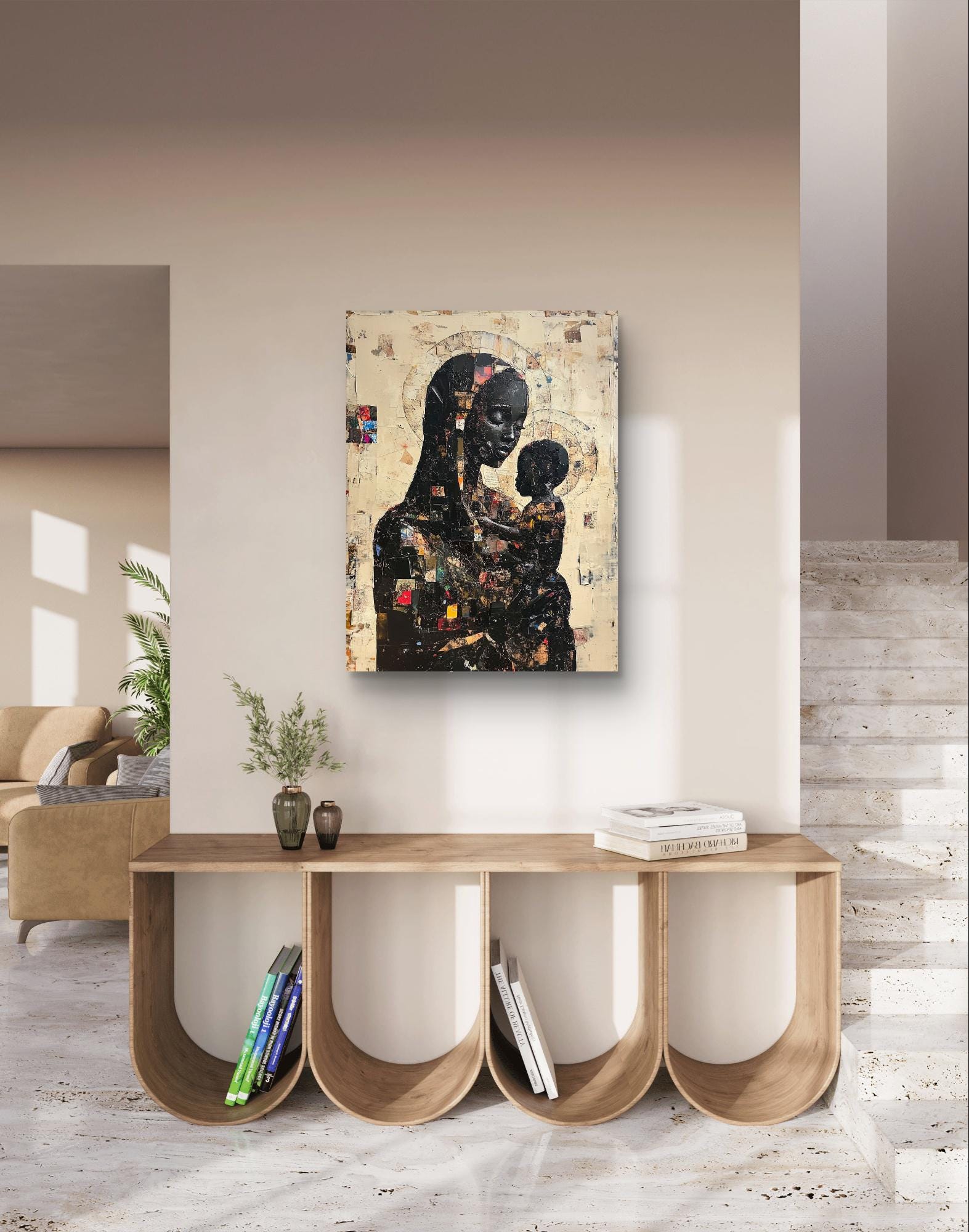 Afrocentric Art
Madonna and Child Painting
African American Religious Art
Black Madonna Canvas
Ethnic Motherhood Artwork
Spiritual Wall Decor
Hand-Stretched Canvas Print
Fade-Resistant Art
Cultural Heritage Art
Modern Religious Art
Contemporary Art