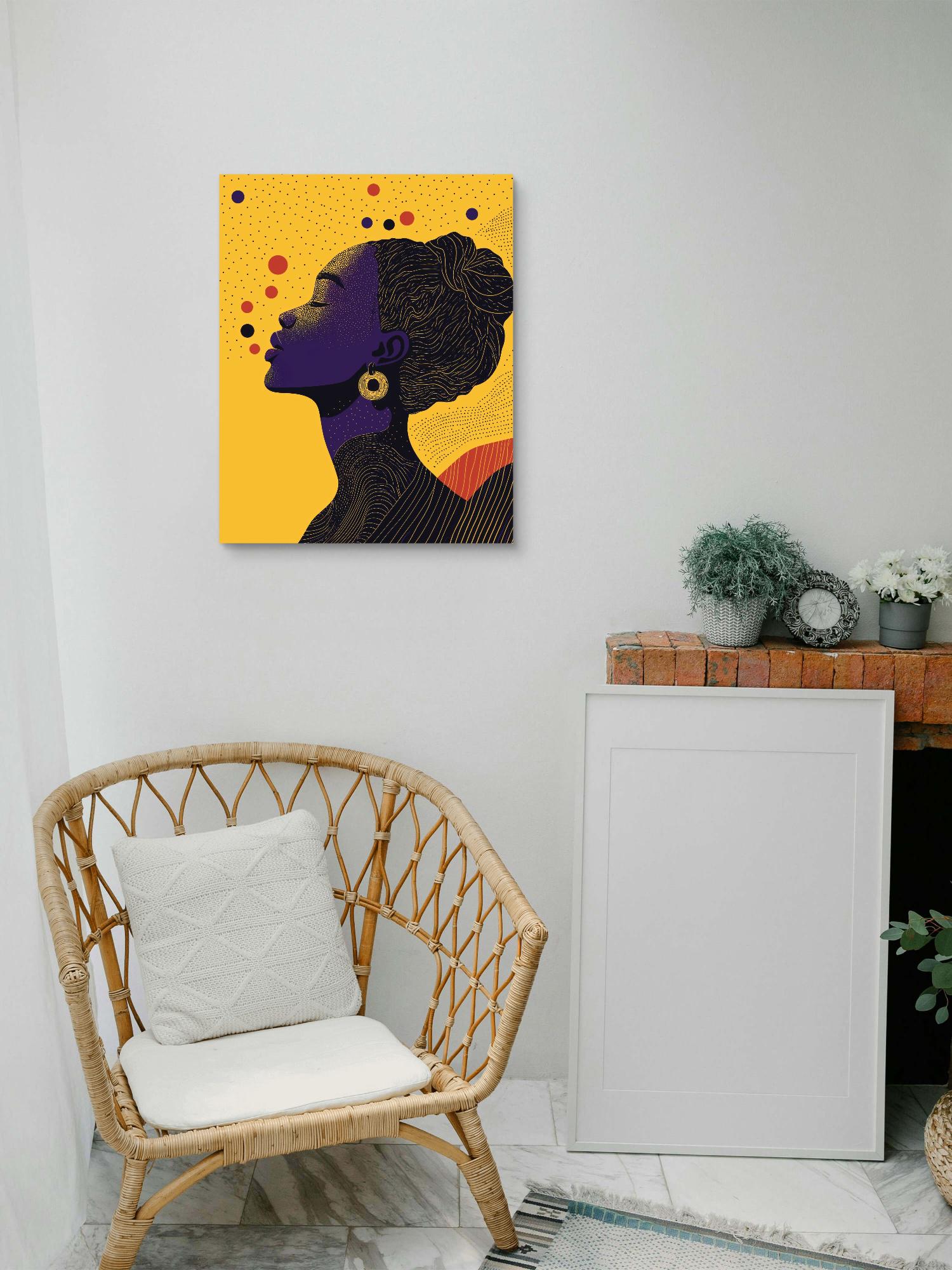 Afrocentric Wall Art
Abstract Silhouette Art
Bold Yellow Canvas Print
Black Woman Art Decor
Contemporary Afro Art
Empowerment Artwork
African American Art Print
Modern Feminine Wall Art
Vibrant Abstract Canvas
Cultural Identity Artwork
Afro Art