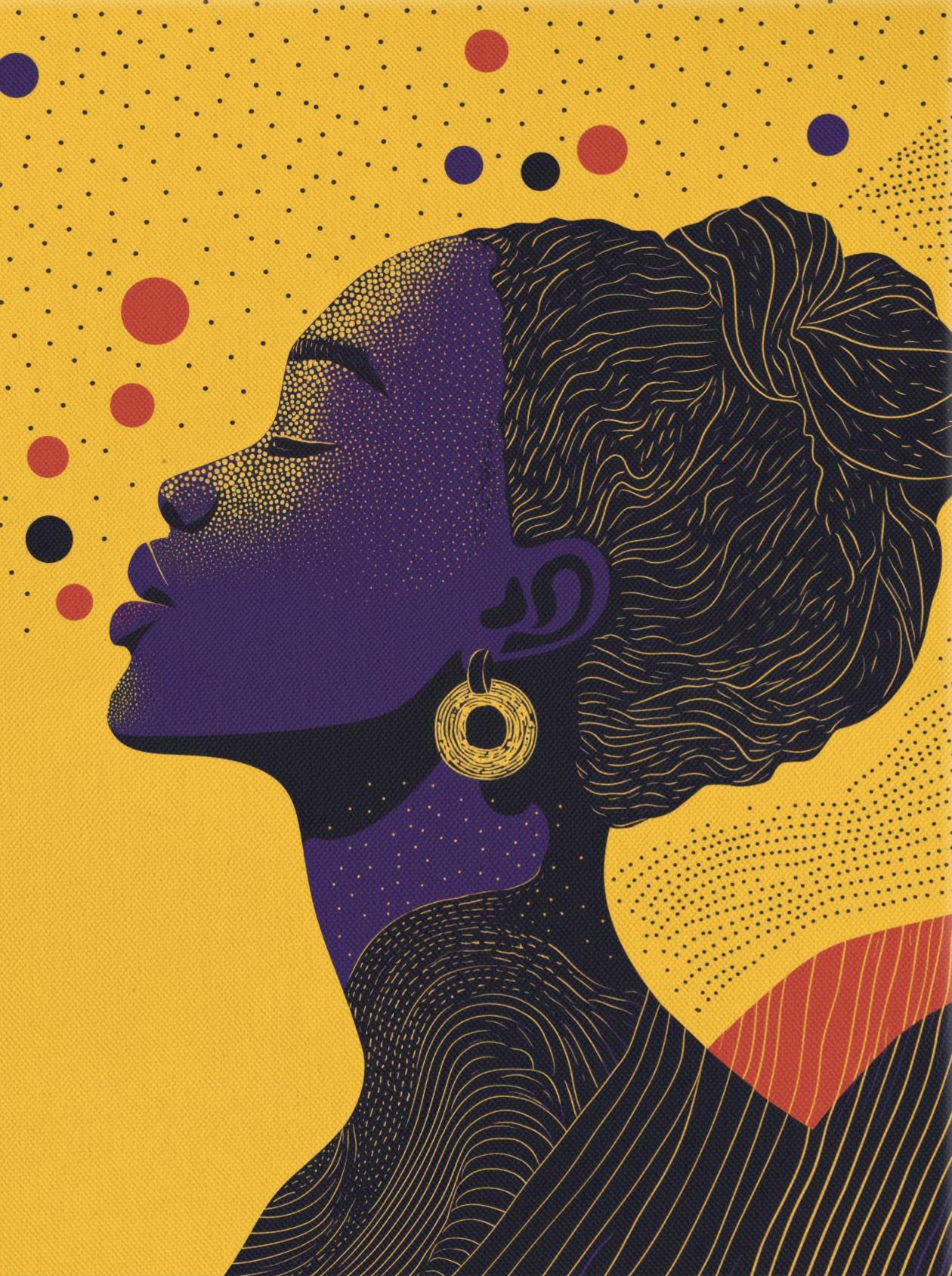 Afrocentric Wall Art
Abstract Silhouette Art
Bold Yellow Canvas Print
Black Woman Art Decor
Contemporary Afro Art
Empowerment Artwork
African American Art Print
Modern Feminine Wall Art
Vibrant Abstract Canvas
Cultural Identity Artwork
Afro Art