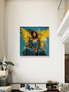 Golden Serenity - Angelic Canvas Wall Art