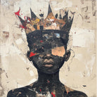 abstract portrait
crowned artwork
black royalty art
modern wall art
abstract canvas print
vibrant portrait
contemporary art decor
canvas crown art
mixed media print
urban art piece
Black empowerment art
colorful abstract art
regal art print