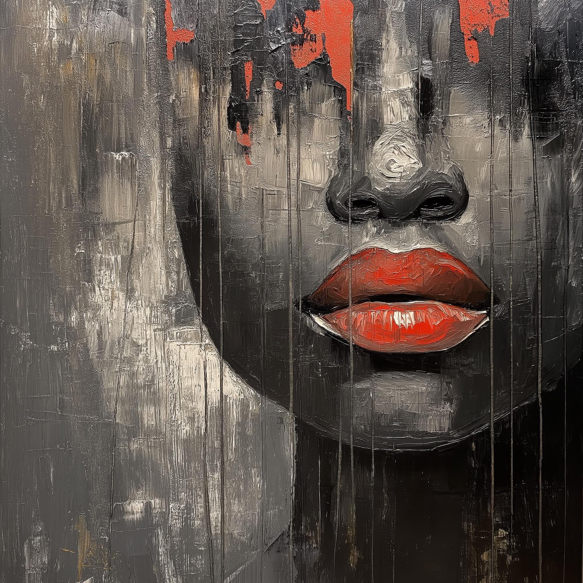 Abstract Metal Wall Portrait
Red and Black Abstract Art
Modern Statement Metal Artwork
Premium Abstract Mixed Media Art
Bold Red Accent Wall Decor
Contemporary Home Accent Art
Fine Art Metal Print Decor
Luxury Abstract Art on Metal
Artistic Metal Art